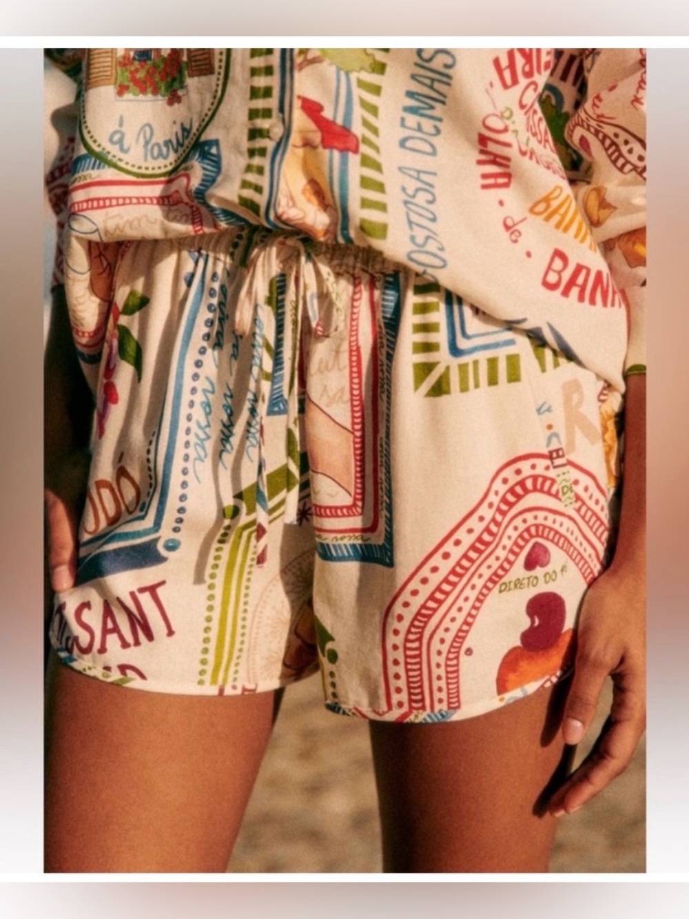 SEZANE x FARM RIO Kurt linen shorts size US 8 EURO 40 tropical limited edition